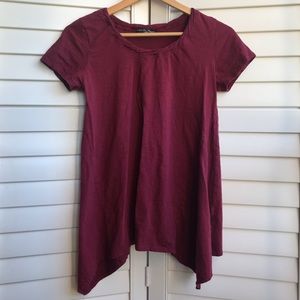 Kim & Cami Cotton Maroon Flowy Tee